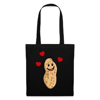 Amitié romantique coeur de cacahuète - Sac en tissu - noir - Devant