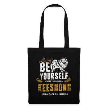 Keeshond Geschenk - Stoffbeutel - Schwarz - Vorne