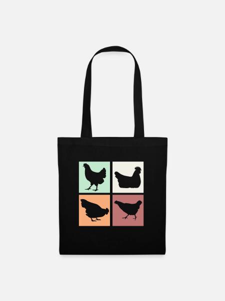Huhn Hühner - Stoffbeutel - Schwarz