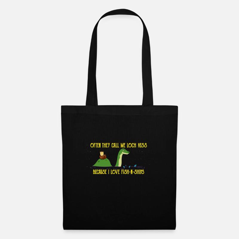 Loch Ness Monster Fish And Chips - Stoffbeutel - Schwarz