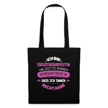 Ergotherapeutin - Stoffbeutel - Schwarz - Vorne