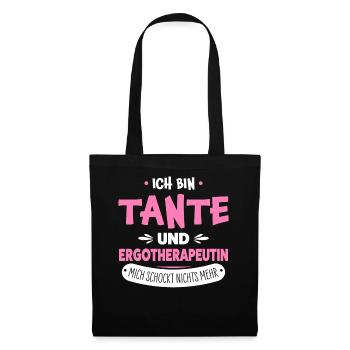 Ergotherapeutin Tante - Stoffbeutel - Schwarz - Vorne