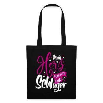 My heart beats for hits - Schlager music - Tote Bag - black - Front