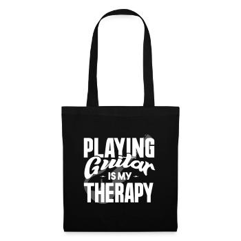 Gitarre spielen ist meine Therapie - Stoffbeutel - Schwarz - Vorne