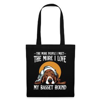 Mehr Liebe für Basset Hound - Stoffbeutel - Schwarz - Vorne