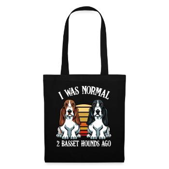 J’étais un Basset Hound normal de 2 Basset Hogo - Sac en tissu - noir - Devant