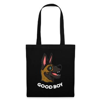 Malinois Hund - Stoffbeutel - Schwarz - Vorne