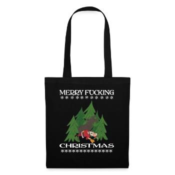 Joyeux noël joyeux noël joyeux noël - Sac en tissu - noir - Devant
