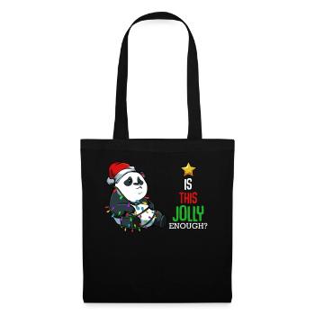 Panda with fairy lights Christmas - Tote Bag - black - Front