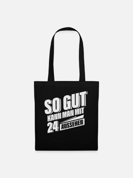 24. Geburtstag - Stoffbeutel - Schwarz