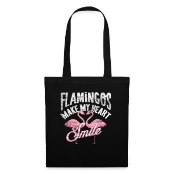 Flamingo - Stoffbeutel - Schwarz - Vorne