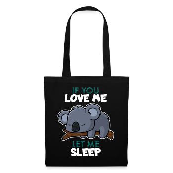 Sommeil amour koala drôle - Sac en tissu - noir - Devant