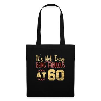 60e anniversaire - Sac en tissu - noir - Devant