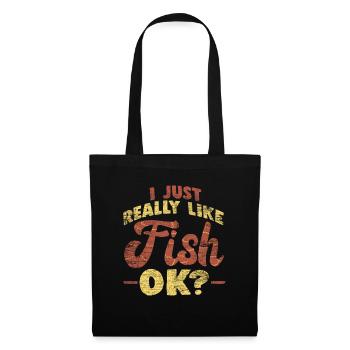Poissons de pêche - Sac en tissu - noir - Devant