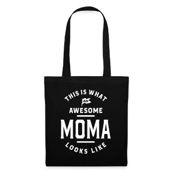 C'est quoi un cadeau génial pour la fête des mères de Moma - Sac en tissu - noir - Devant