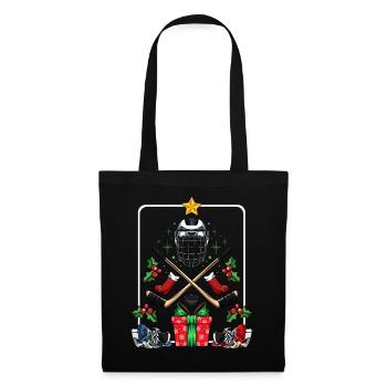 Hockey Weihnachten Helm Sticks - Stoffbeutel - Schwarz - Vorne