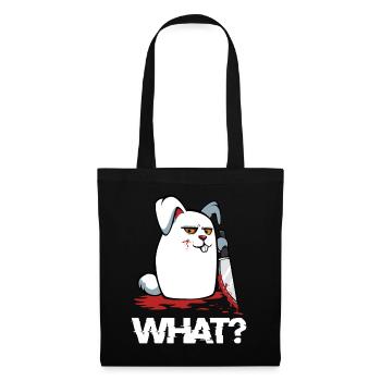 What? Bloody Rabbit with Knife - Tote Bag - black - Front