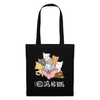 Chat Livre Lecture Rat animal de compagnie Mieze cadeau - Sac en tissu - noir - Devant