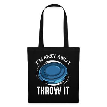 Frisbee Spruch Je suis sexy et je le lance - Sac en tissu - noir - Devant