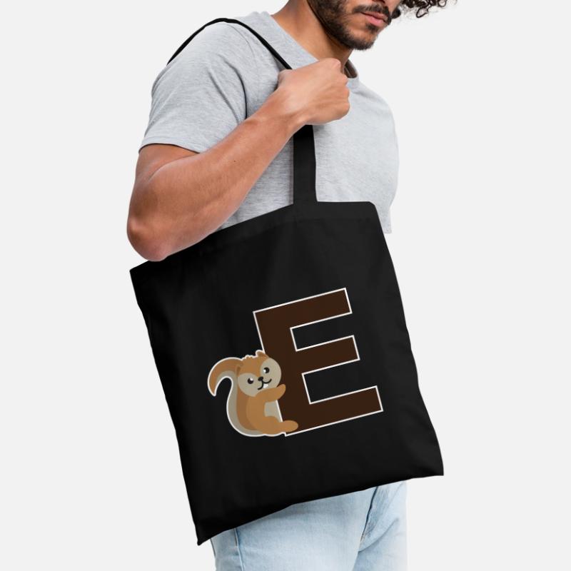 An E like the squirrel that hangs on the E Tote Bag