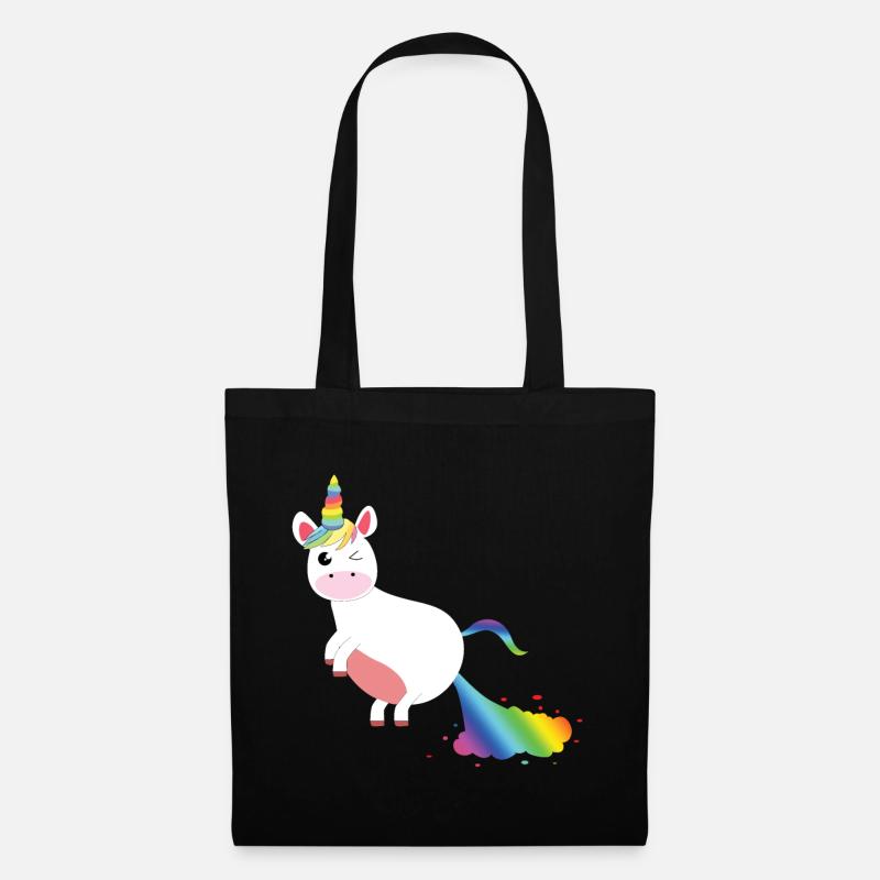 Einhorn Bunter Pups - Stoffbeutel - Schwarz