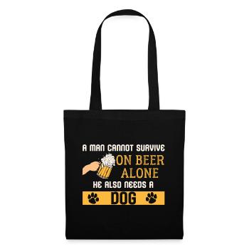 Bière et chiens - Sac en tissu - noir - Devant