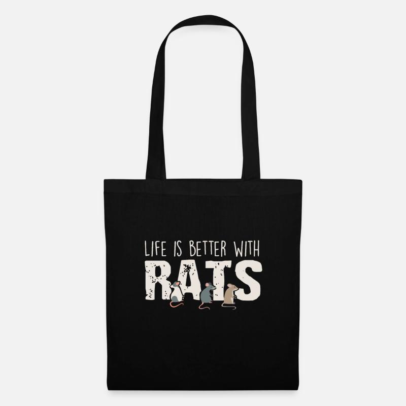 Ratten - Stoffbeutel - Schwarz