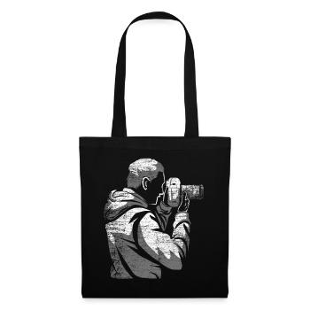 Photographe caméra cadeau - Sac en tissu - noir - Devant