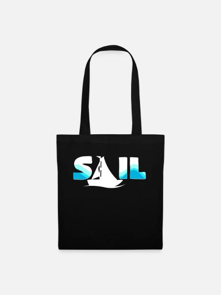 Sailboat silhouette by the sea - Tote Bag - black