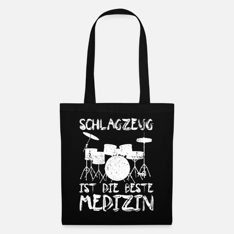 Schlagzeuger Schlagzeug Drum Drums - Stoffbeutel - Schwarz