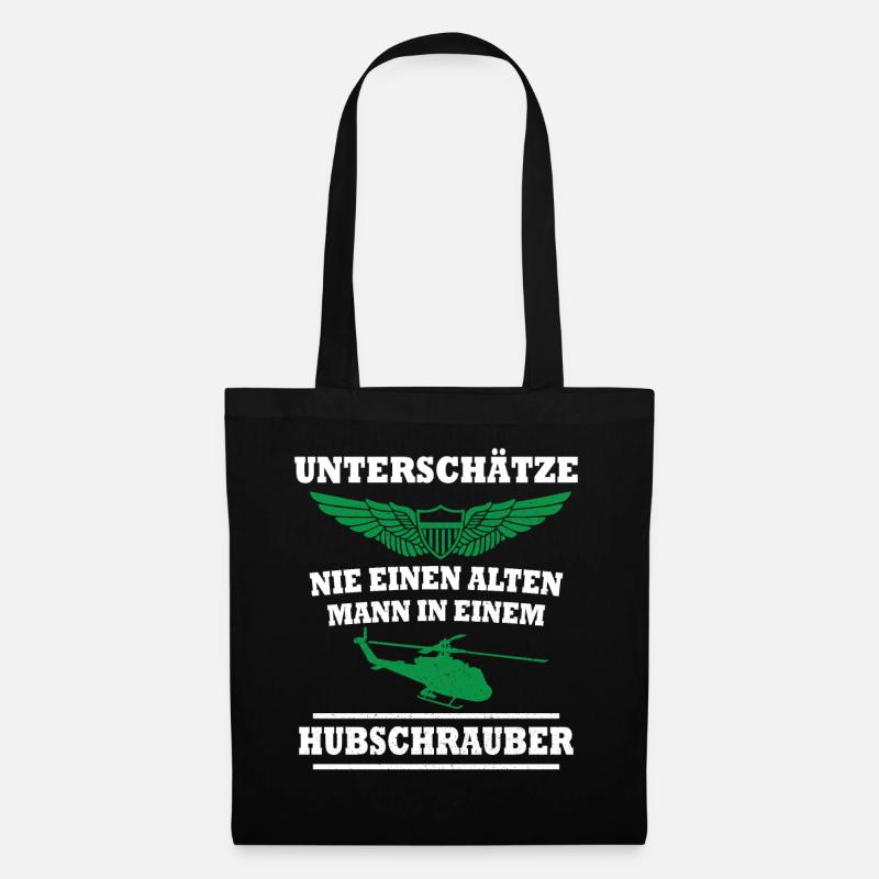Alter Hubschrauber Pilot Helicopter Pilot - Stoffbeutel - Schwarz