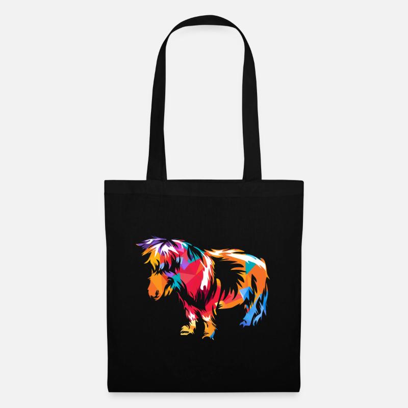 Shetlandpony - Stoffbeutel - Schwarz