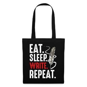 Eat Sleep Write Repeat Writing Motivation - Tote Bag - black - Front