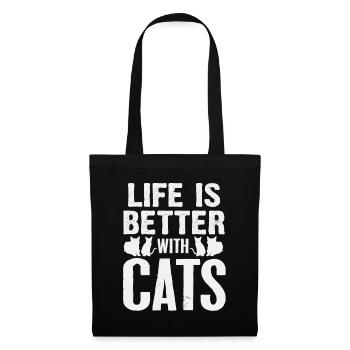 Chat - Sac en tissu - noir - Devant