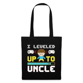 Level Up Zum Onkel - Stoffbeutel - Schwarz - Vorne