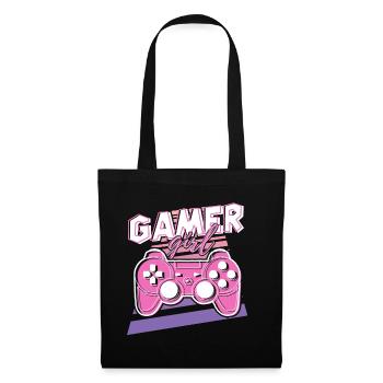 Gamer Girl Pink Retro-Controller - Stoffbeutel - Schwarz - Vorne