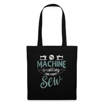 Machine à coudre à coudre - Sac en tissu - noir - Devant