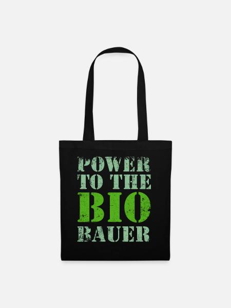 Bio Biobauer Grün Hell - Stoffbeutel - Schwarz