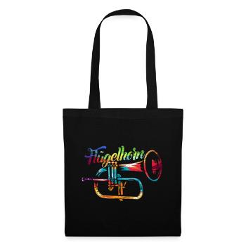 Flügelhorn Instrument Geschenk - Stoffbeutel - Schwarz - Vorne
