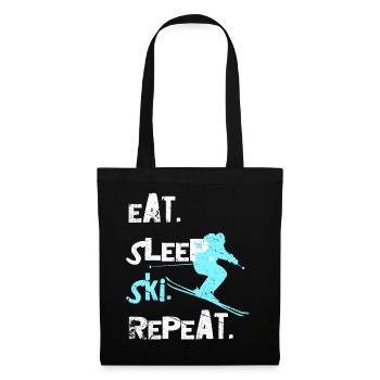 Ski Ski Ski Skieur Descente - Sac en tissu - noir - Devant