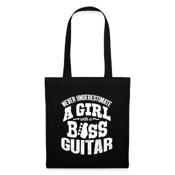 Bass Gitarre - Stoffbeutel - Schwarz - Vorne