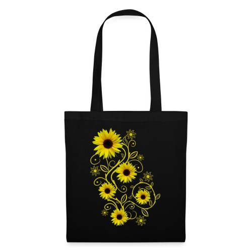 gelbe Sonnenblumen, Ornamente, Sonnenblume, Blumen - Stoffbeutel
