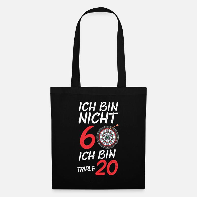 60 Jahre Dart Dartscheibe Geschenk Geburtstag - Stoffbeutel - Schwarz