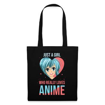 Nur Ein Mädchen Das Anime Liebt Otaku - Stoffbeutel - Schwarz - Vorne