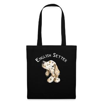 Englischer Setter I Hunde Comic Geschenk - Stoffbeutel - Schwarz - Vorne