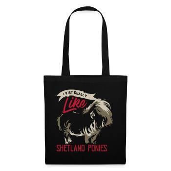 poney Shetland - Sac en tissu - noir - Devant