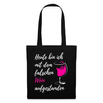 Wein - Stoffbeutel - Schwarz - Vorne