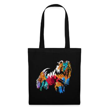 Shetland Chien de berger Cadeau - Sac en tissu - noir - Devant