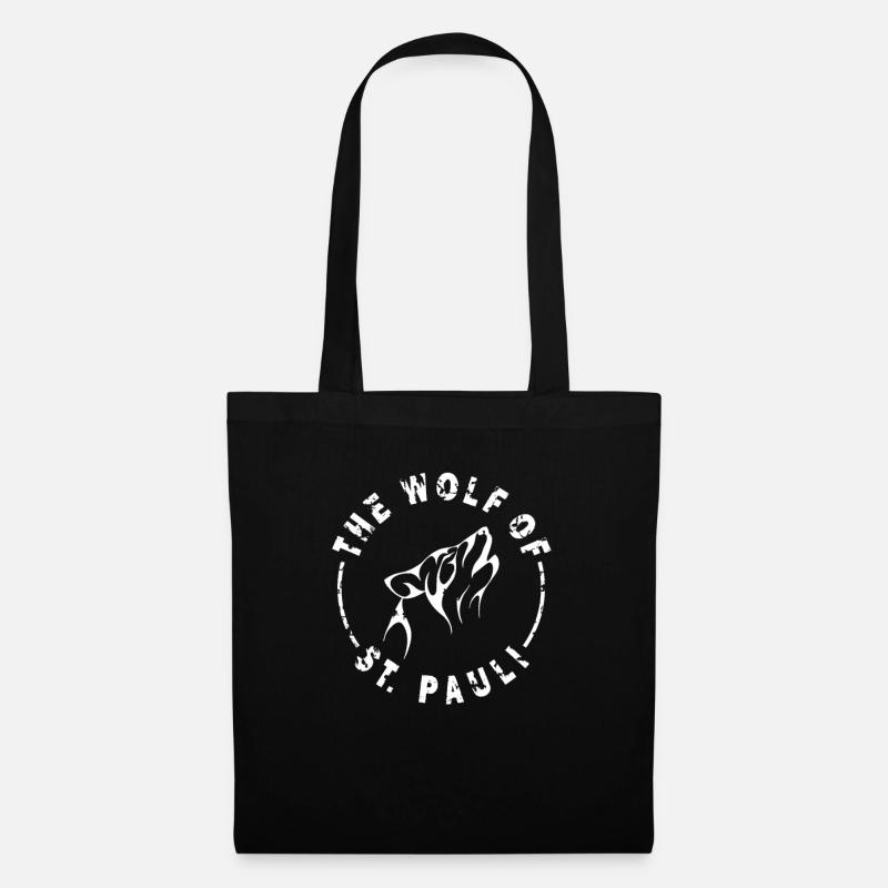 St. Pauli Hamburg Wolf - Stoffbeutel - Schwarz