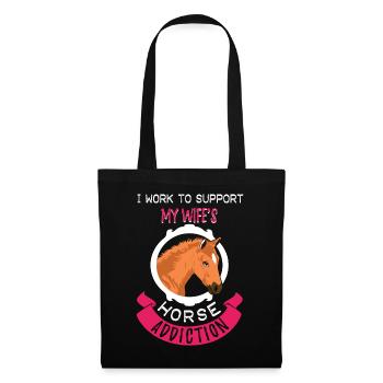 Passion pour les chevaux femme - Sac en tissu - noir - Devant